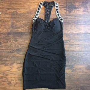 NWT Body Hugging Black Jewel Dress